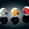 Kuryakyn Deep Dish Bezels With Amber Lenses - Harley