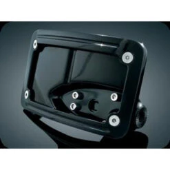 Kuryakyn Black Curved Horizontal Side Mount License Plate Frame - Harley
