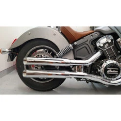 Aeromach CI-1502 Slash Cut Slip On Exhaust, Chrome Indian Scout (2015-current)