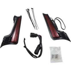 Ciro 40043 Filler Panel Red Lights, Black Finish For Harley Touring '14-
