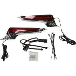 Ciro 40044 Filler Panel Red Lights, Chrome Finish For Harley Touring '14-