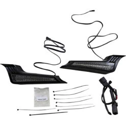 Ciro 40046 Filler Panel Red Lights, Black With Smoked Lens For Harley Touring '14-