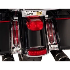 Ciro 40050 Filler Panel Red Lights, Chrome With Red Lens For Harley Touring '14-