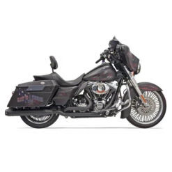 Bassani 11425A Black True-Dual Down Under Headpipes W/ Heat Shields Harley Baggers '09-'16