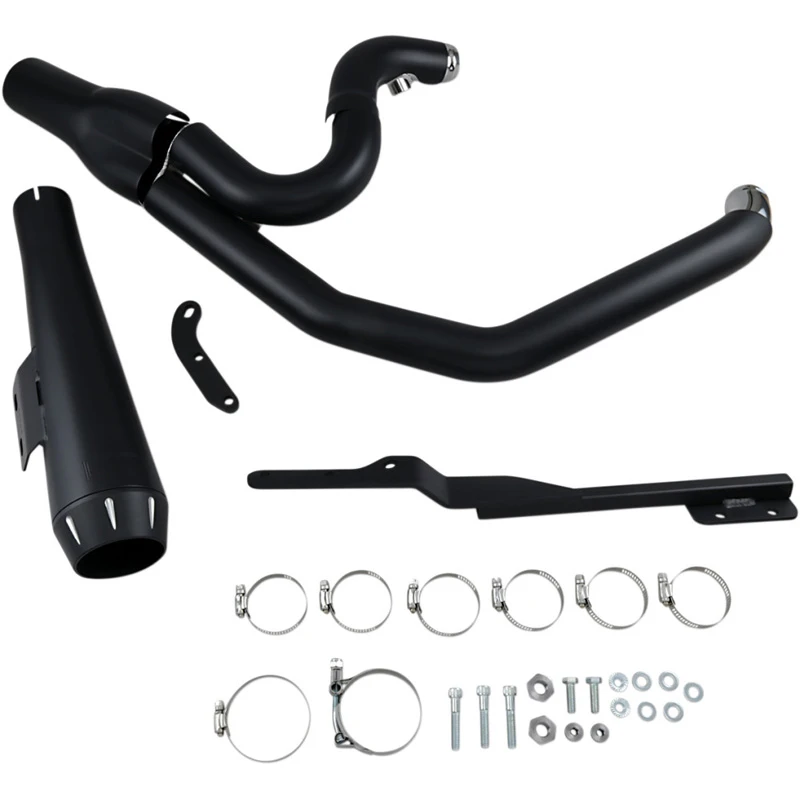 Bassani 13322R Road Rage 2:1 Short Megaphone Exhaust, Black For Harley Dyna '91-'05 - Image 4