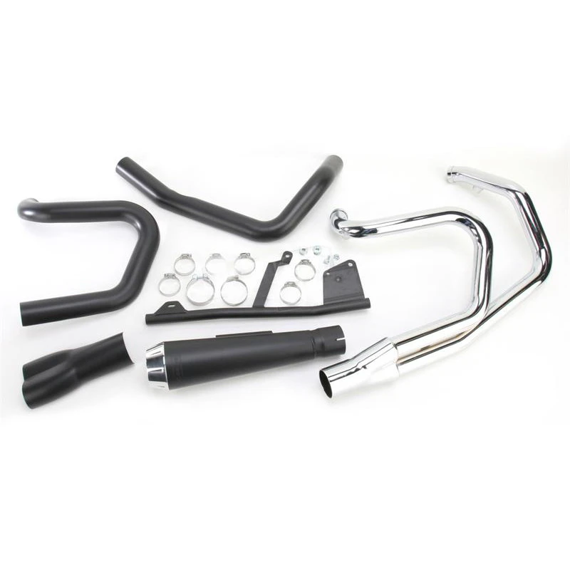 Bassani 14122J Black Road Rage Short 2:1 Full Exhaust For Harley Sportster '04-'13 - Image 3