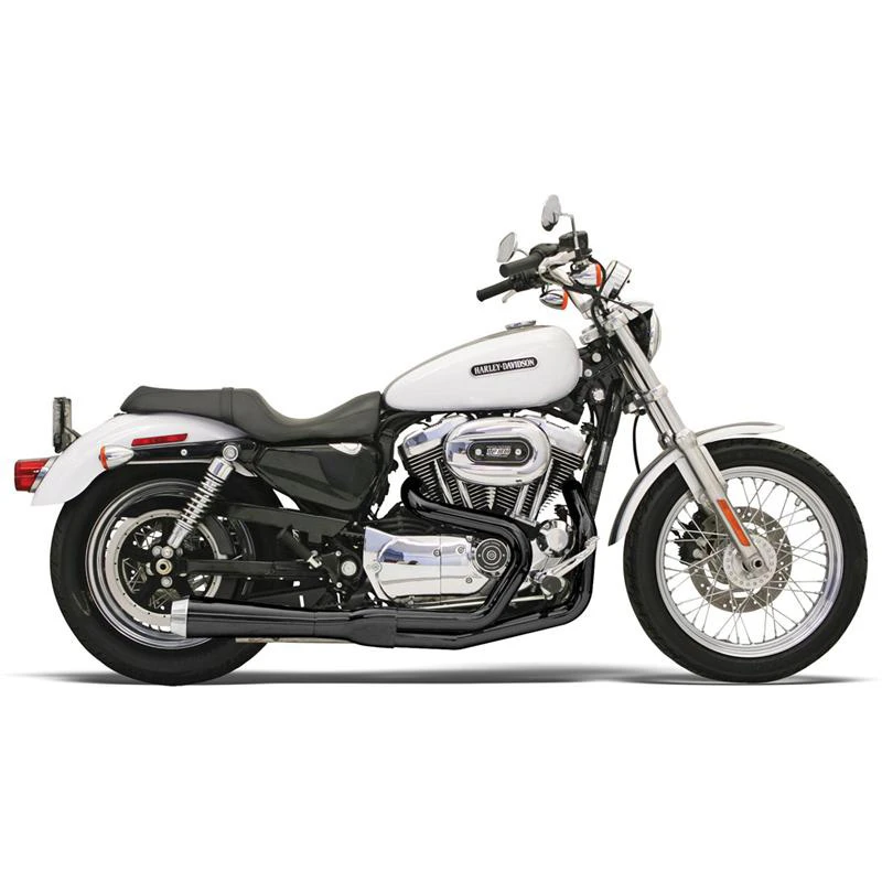 Bassani 14122J Black Road Rage Short 2:1 Full Exhaust For Harley Sportster '04-'13