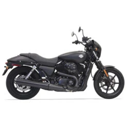 Bassani 1587LRB 4" Black Long Straight Slip-on Exhaust Harley Street 500/750 '15-'19