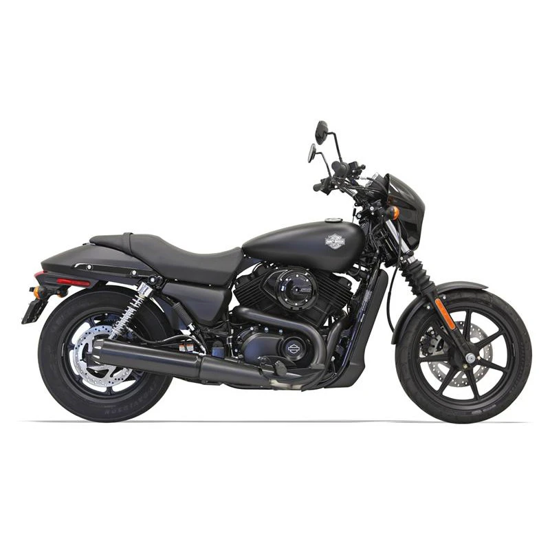 Bassani 1587RB 4" Black Straight Slip-on Exhaust For Harley Street 500/750 '15-'19