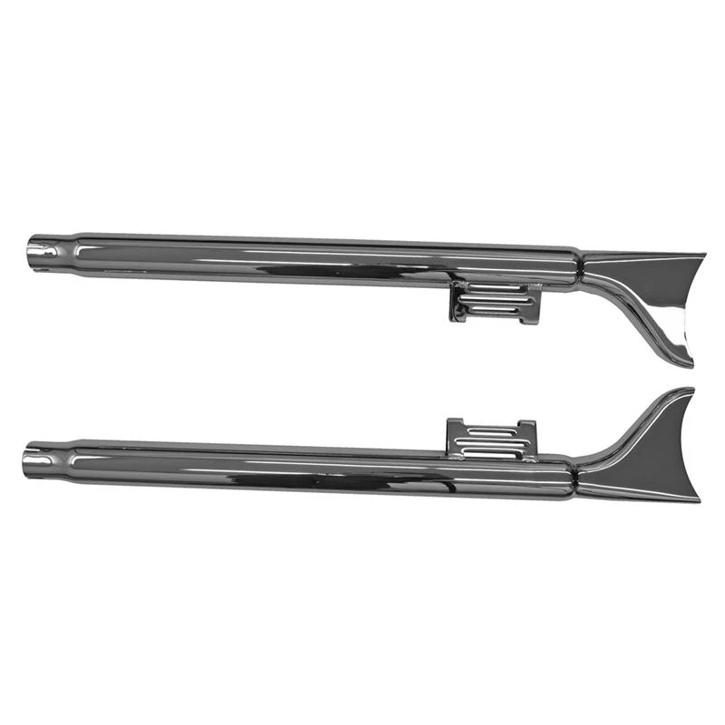 Bassani 1F27E33 Fishtail 33" Slip-Ons(With Baffles), Chrome For Harley Baggers '95-'16 - Image 2