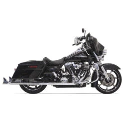 Bassani 1F27E36 Fishtail 36" Slip-Ons(With Baffles), Chrome For Harley Baggers '95-'16