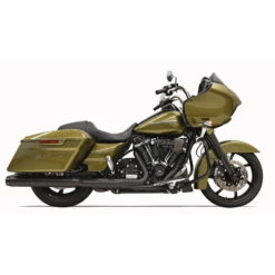 Bassani 1F742B 4" Quick Change Slip-on Mufflers, Black/Black For Harley Baggers '17-'22