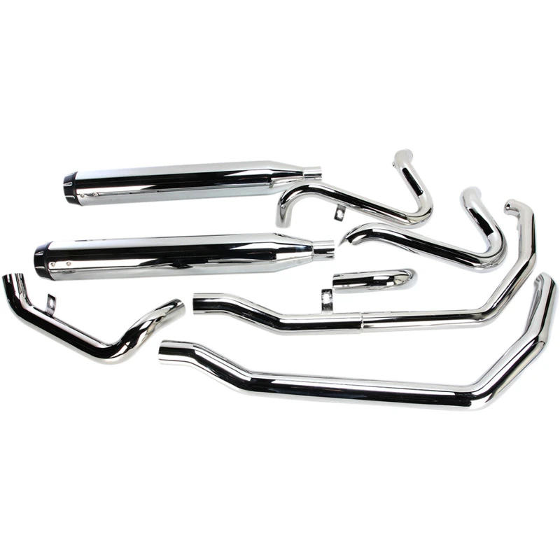 Bassani 1F76R Chrome Stepped Down Under True-Duals, Straight For Harley Baggers '09-'16 - Image 3