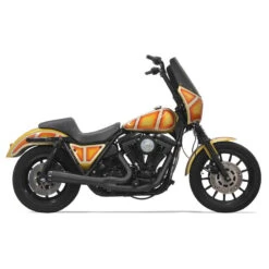 Bassani 1FXR2B Black Road Rage 2:1 Short Exhaust For Harley FXR '84-'00