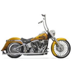 Bassani 1S26E-30 Fishtail 30" Full Exhaust (No Baffle), Chrome For Harley Softail '07-'17