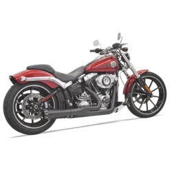 Bassani 1S32RB Black Road Rage Short 2:1 Exhaust For Harley Softail Breakout '08-'17