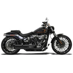 Bassani 1S34DB Black Pro Street Turnout 2:2 Exhaust For Harley Softails '18-