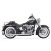 Bassani 1S46E-30 Fishtail 30" Full Exhaust (No Baffle), Chrome For Harley Softail '07-'17