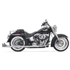 Bassani 1S66E-33 Fishtail 33" Full Exhaust (with Baffle), Chrome Harley Softail '07-'17