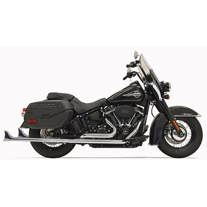 Bassani 1S76E-33 Chrome 33" Fishtail Exhaust(w/o Baffle) For Harley Softail '18-'20