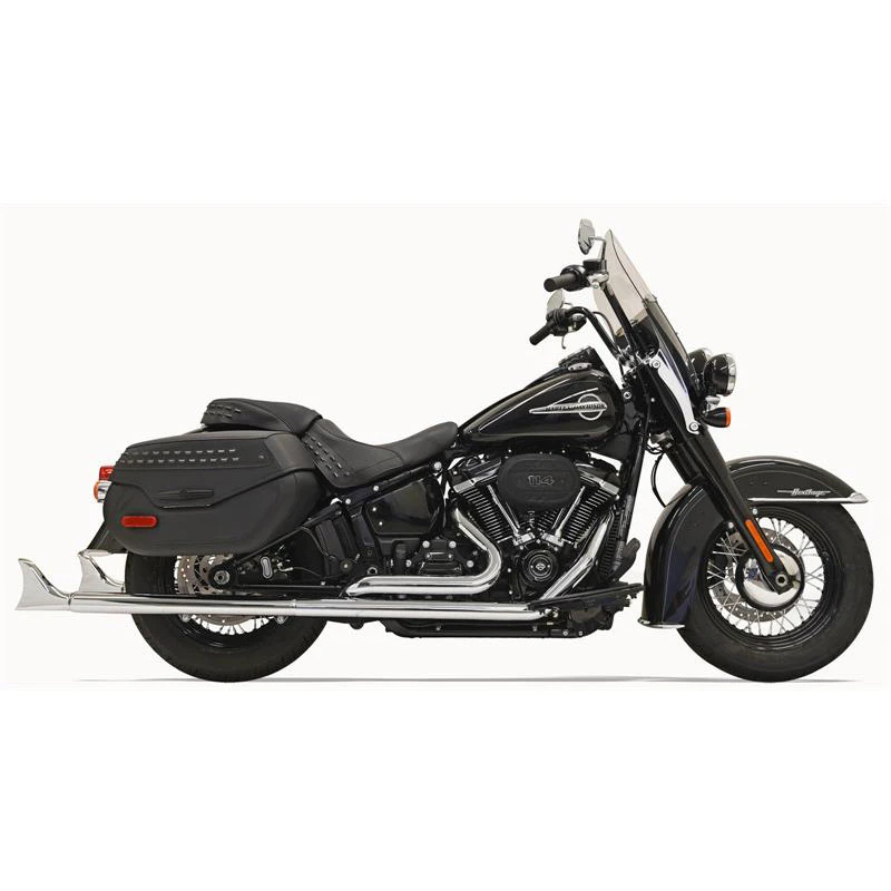 Bassani 1S86E-33 Chrome 33" Fishtail Exhaust(w/o Baffle) For Harley Softail '18-'20