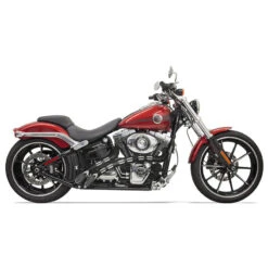 Bassani 1SD2FB Chrome/Black Sweeper Radius 2:2 Exhaust For Harley Softail/Dyna Models
