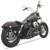 Bassani 1SD2FBB Black Sweeper Radius 2:2 Exhaust, Slotted For Harley Softail/Dyna Models