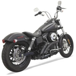 Bassani 1SD2FBB Black Sweeper Radius 2:2 Exhaust, Slotted For Harley Softail/Dyna Models