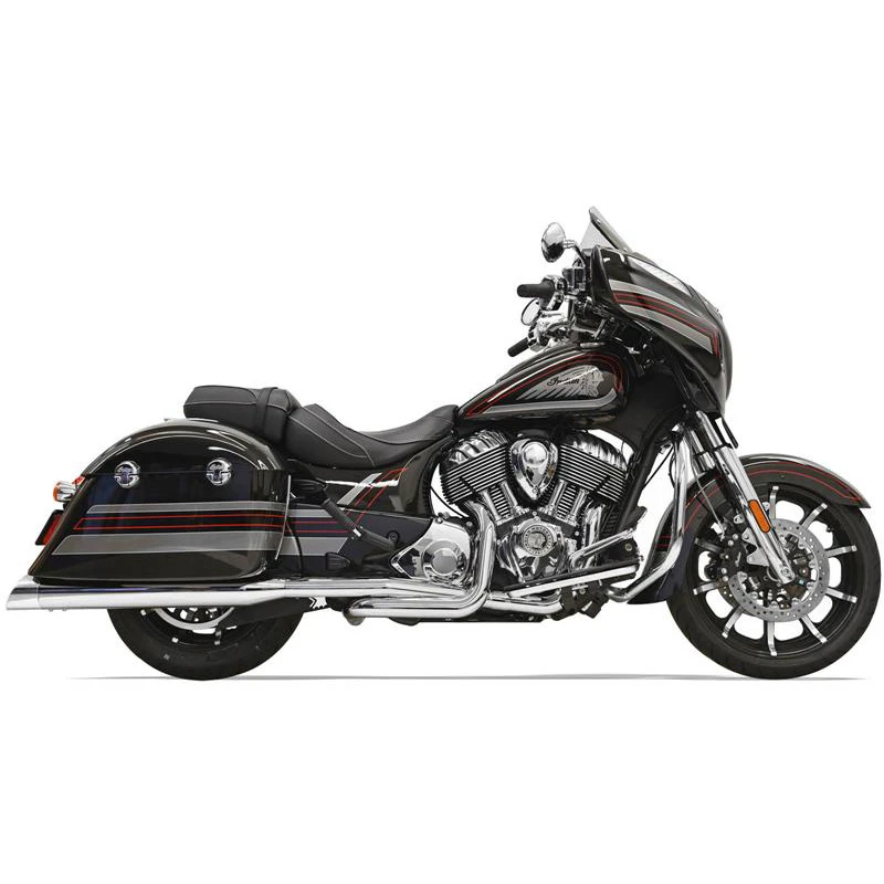Bassani 8C16S Chrome True Dual 2:2 Full Exhaust For Indian Roadmaster & Chieftain '15- - Image 2