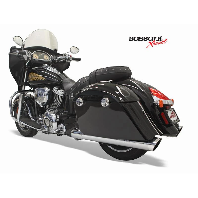 Bassani 8C17S 4" Chrome Straight Slip-on Exhausts For Indian Chieftain Models - Image 3