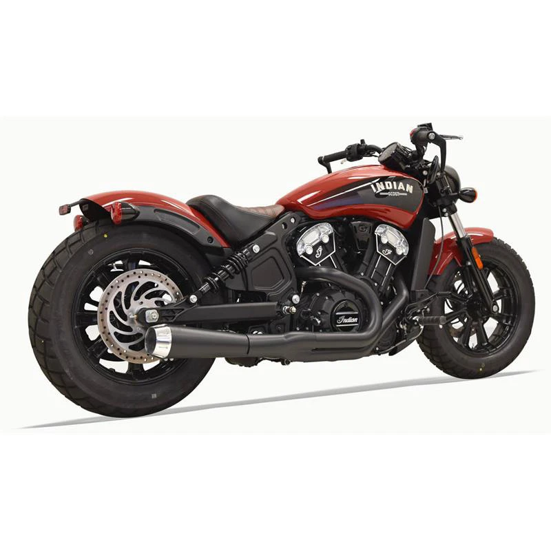 Bassani 8S12JB Black Road Rage Short 2:1 Full Exhaust For Indian Scout (2015-)