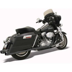 Bassani FLH-517LRB 4" Megaphone Slip-On Exhausts, Black For Harley Baggers '95-'16