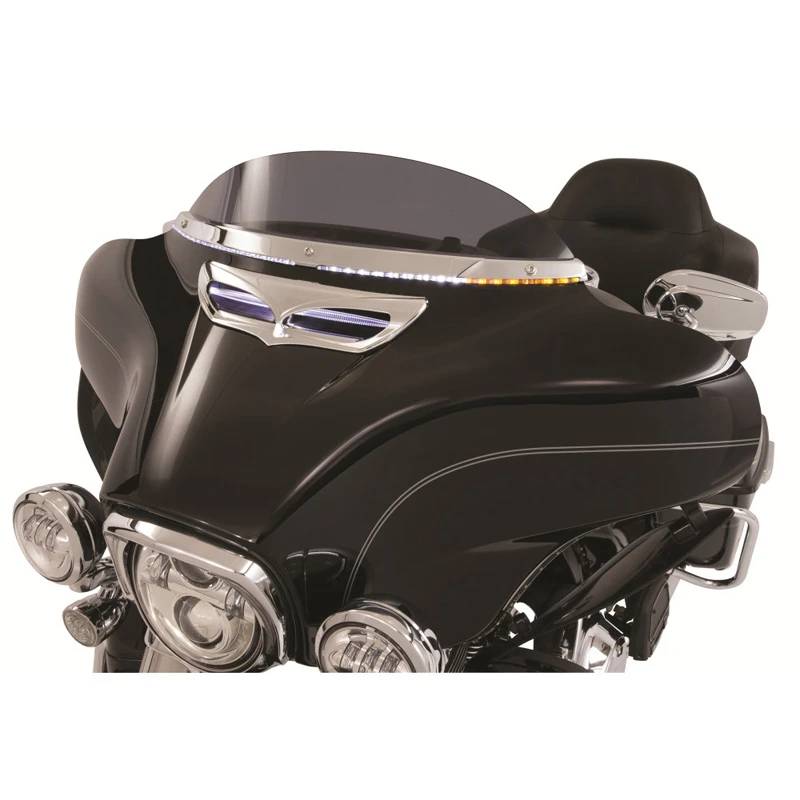 Ciro 11000 Windshield Trim With LED, Chrome Finish For Harley Touring '14- - Image 2