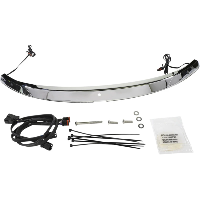 Ciro 11000 Windshield Trim With LED, Chrome Finish For Harley Touring '14-
