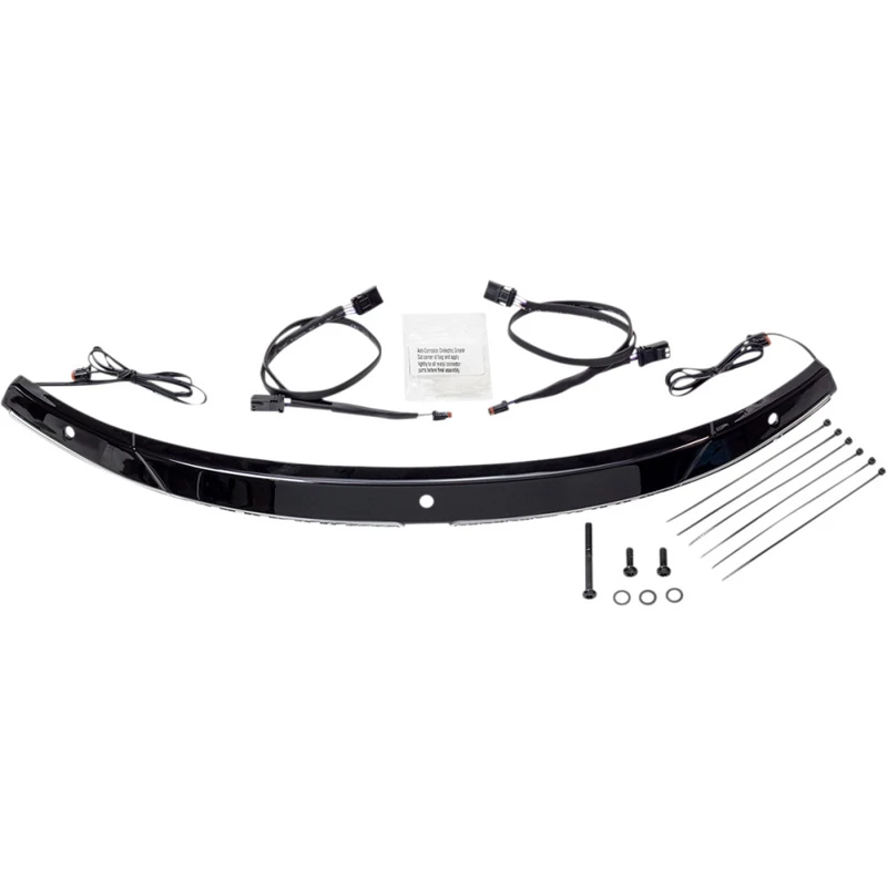 Ciro 11001 Windshield Trim With LED, Black Finish For Harley Touring '14-