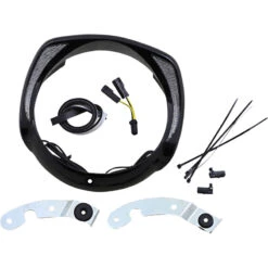 Ciro 45201 Fang LED Headlight Bezel White Run, Black For Harley Street Glide/Ultra '14-