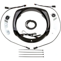 Ciro 45206 Fang LED Headlight Bezel Amber Signal, Black For Harley Street Glide/Ultra '14-