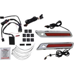 Custom Dynamics CD-SBL-DC-RC Saddlebag Latch Lights, Red/Chrome For Harley Models '14-