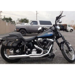 D&D Fat Cat 2:1 Louvered Exhaust, Chrome For Harley-Davidson Softail (1984-2011)