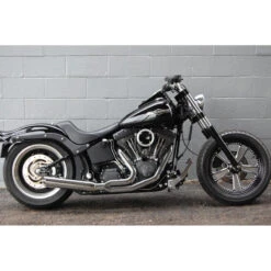 D&D Low Cat 2:1 Louvered Exhaust, Chrome For Harley-Davidson Softail (1984-2017)