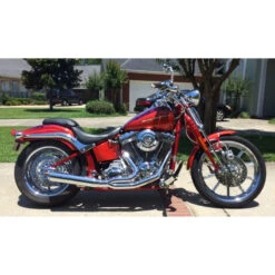 D&D Low Cat 2:1 Louvered Exhaust, Chrome For Harley-Davidson Softail (2000-2011)