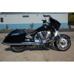 D&D Slip-on Louvered Exhaust, 45 Degree Cut Chrome For Polaris Cross Country/Cross Roads