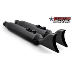 Freedom Performance HD00622 4" Sharktails Slip-ons, Black For Harley Touring (2017-)