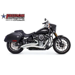 Freedom Performance HD00701 2.5" Sharp Curve Radius Exhausts, Chrome Harley Softails (2018-)