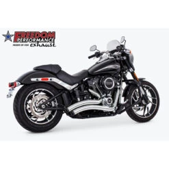 Freedom Performance HD01178 Sharp Curve Radius Exhaust, Chrome/Black For Harley Softails '18-
