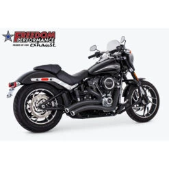 Freedom Performance HD01180 Sharp Curve Radius Exhaust, Black With Chrome Harley Softails '18-