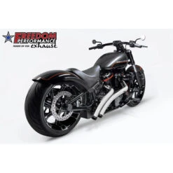 Freedom Performance HD01190 Radical Radius Exhaust, Chrome With Black Harley Softails '18-