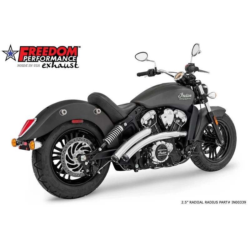 Freedom Performance IN00339 Radical Radius Exhaust, Chrome For Indian Scout/Sixty '15-