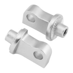 Kuryakyn 8897 Splined Adapter / Pegs Mounts, Silver For Front OEM Peg Harley