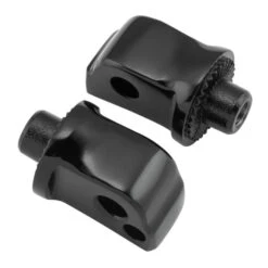 Kuryakyn 8924 Splined Adapter / Pegs Mounts, Gloss Black For Rear OEM Peg Softail & LiveWire
